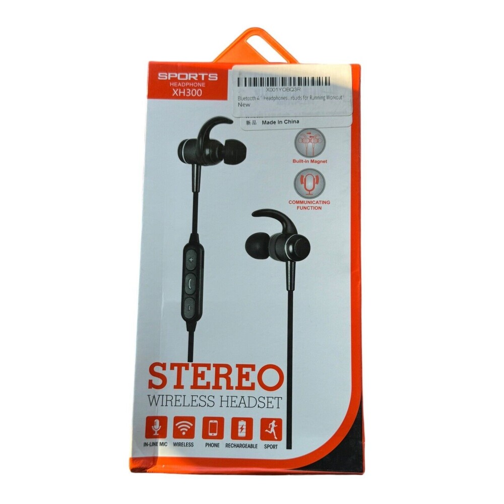 XH300 Stereo Wireless Headset‎ Bluetooth Sports Black Magnetic Headphones
